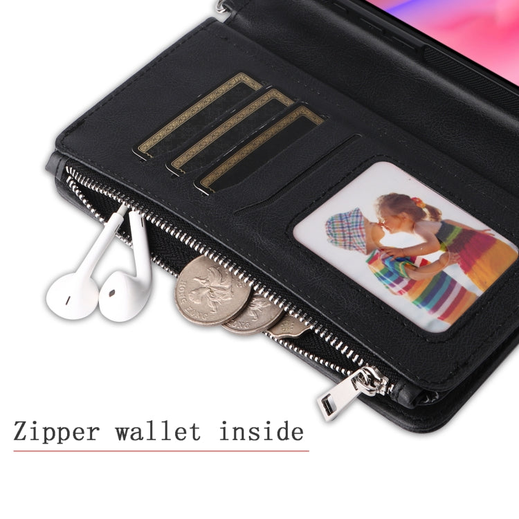 For iPhone 16 Solid Color 2 in 1 Zipper Shockproof Phone Case