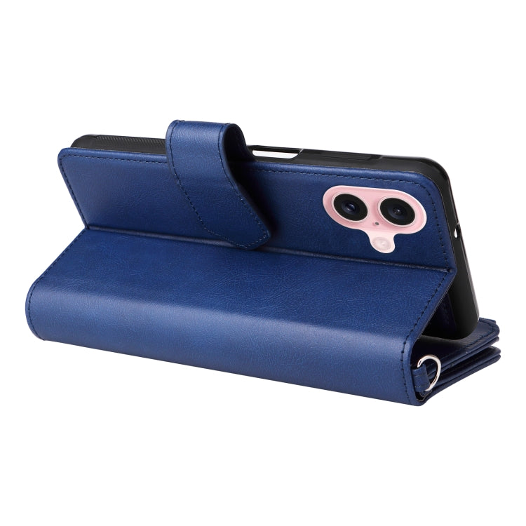 For iPhone 16 Solid Color 2 in 1 Zipper Shockproof Phone Case