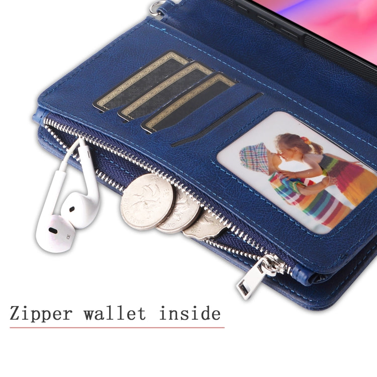 For iPhone 16 Solid Color 2 in 1 Zipper Shockproof Phone Case