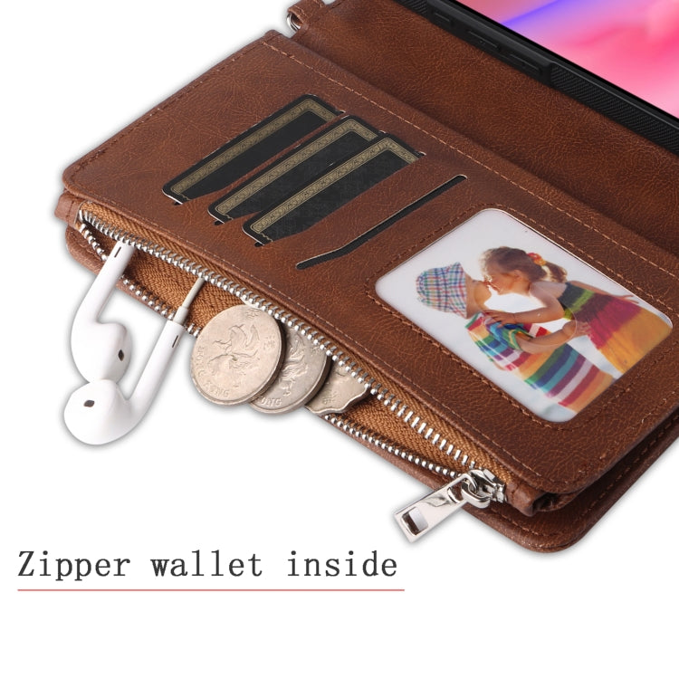 For iPhone 16 Solid Color 2 in 1 Zipper Shockproof Phone Case