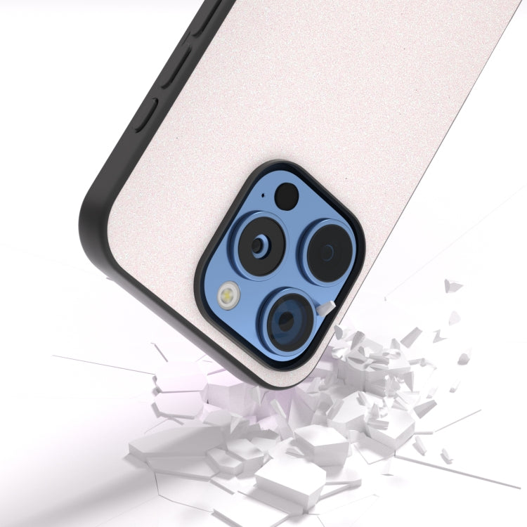 For iPhone 16 Pro Max Black Frame Glitter Shockproof Phone Case