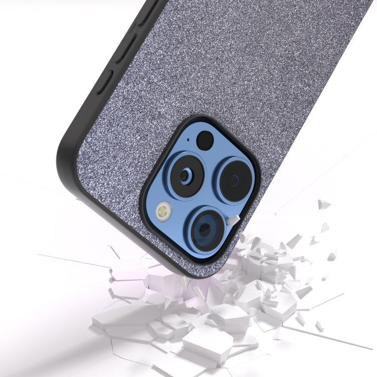 For iPhone 16 Pro Max Black Frame Glitter Shockproof Phone Case