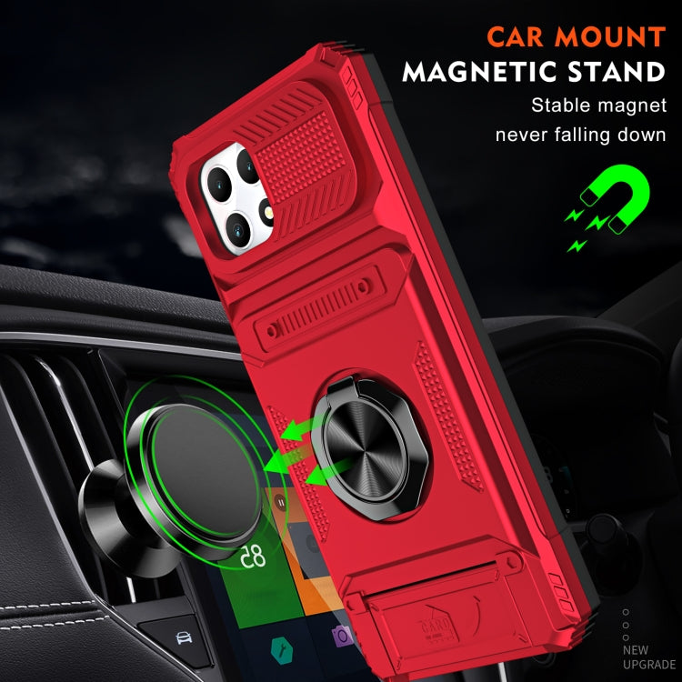For T-Mobile REVVL 7 TPU Hybrid PC Shockproof Card Phone Case with Metal Ring Holder