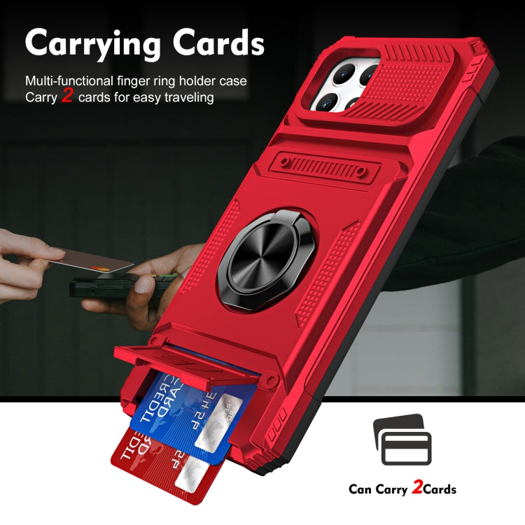 For T-Mobile REVVL 7 TPU Hybrid PC Shockproof Card Phone Case with Metal Ring Holder