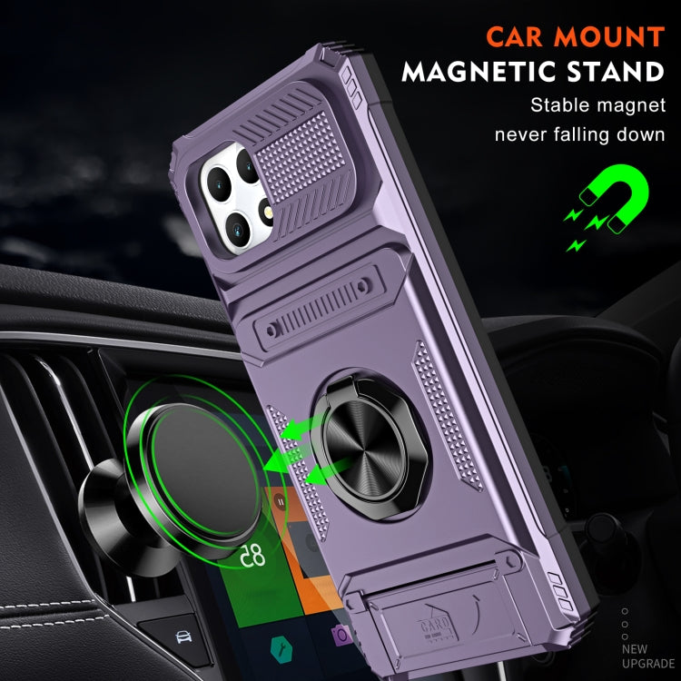 For T-Mobile REVVL 7 TPU Hybrid PC Shockproof Card Phone Case with Metal Ring Holder
