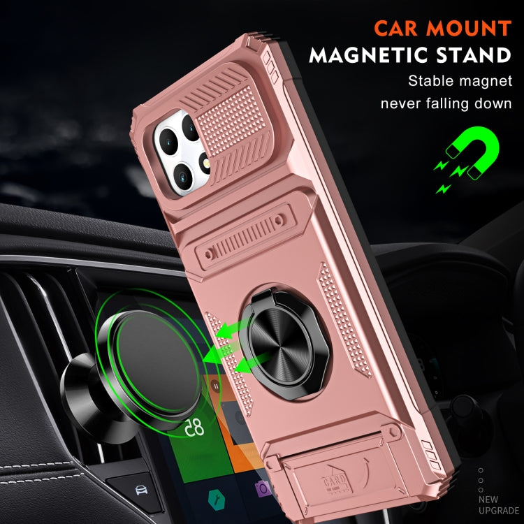 For T-Mobile REVVL 7 TPU Hybrid PC Shockproof Card Phone Case with Metal Ring Holder