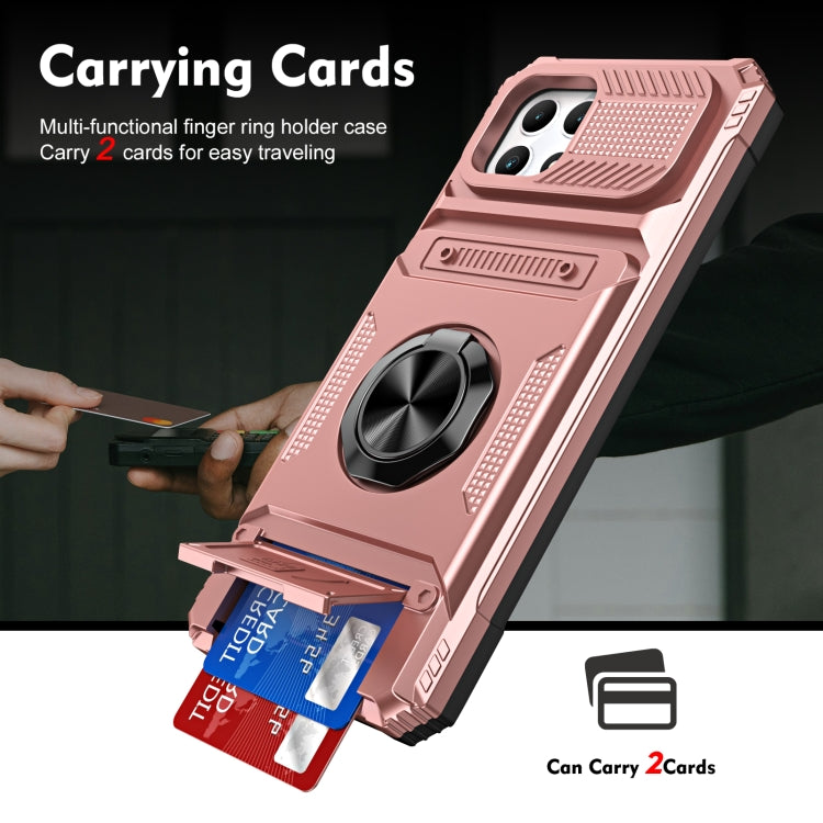 For T-Mobile REVVL 7 TPU Hybrid PC Shockproof Card Phone Case with Metal Ring Holder