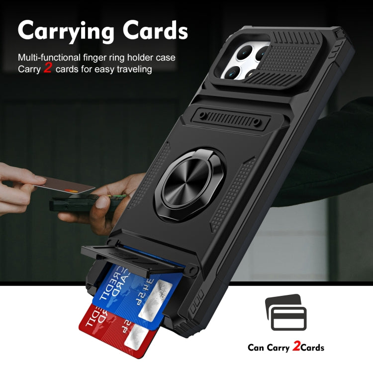 For T-Mobile REVVL 7 TPU Hybrid PC Shockproof Card Phone Case with Metal Ring Holder