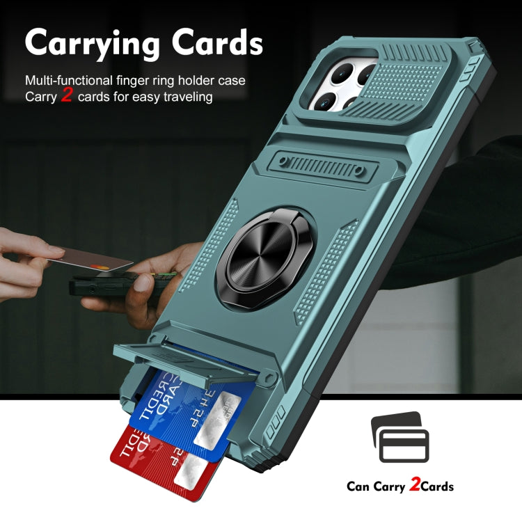For T-Mobile REVVL 7 TPU Hybrid PC Shockproof Card Phone Case with Metal Ring Holder