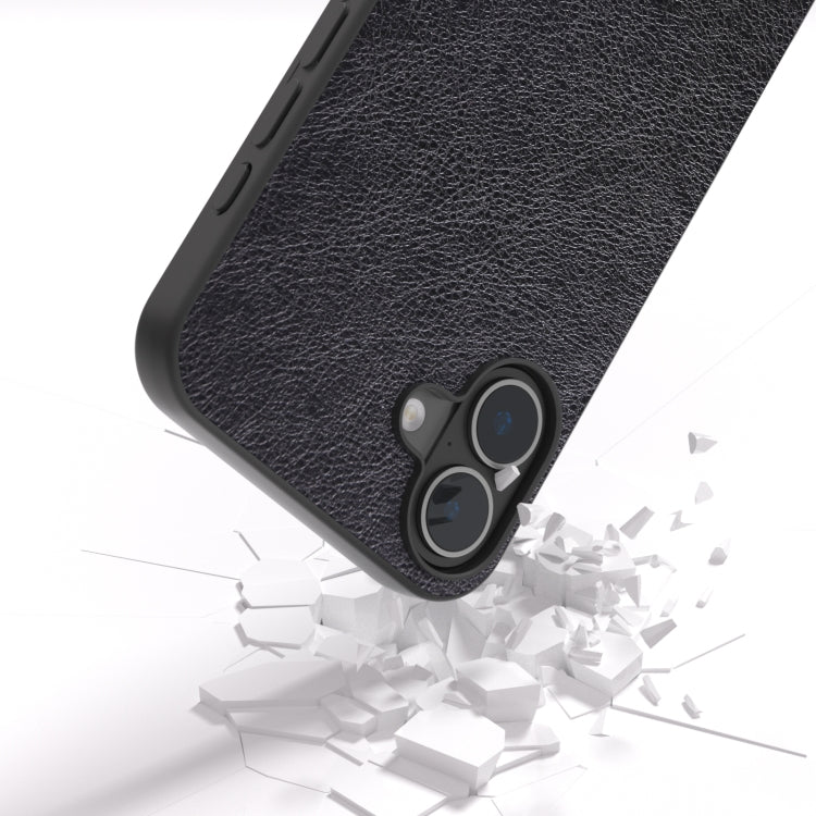 For iPhone 16 Dual Color Lichi Texture PU Phone Case