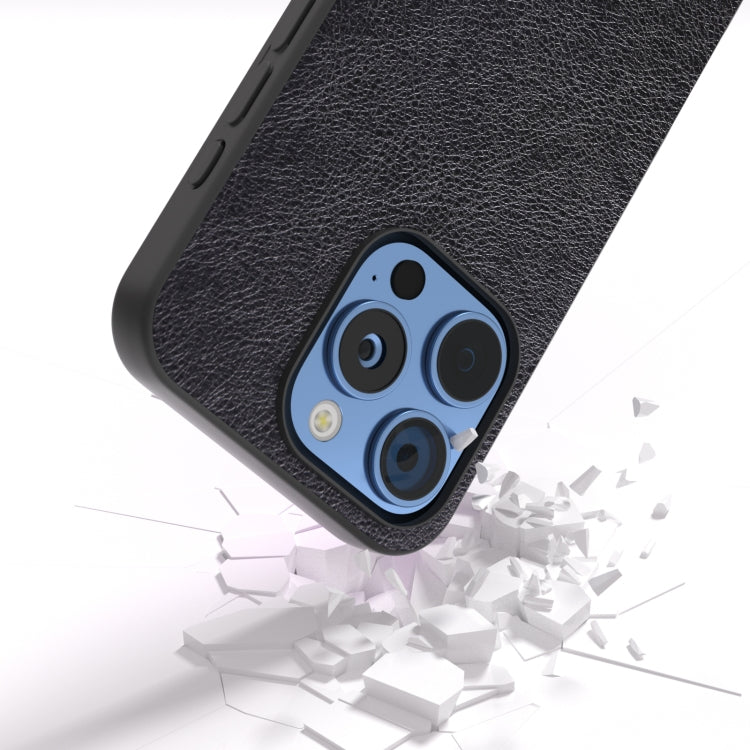 For iPhone 16 Pro Dual Color Lichi Texture PU Phone Case