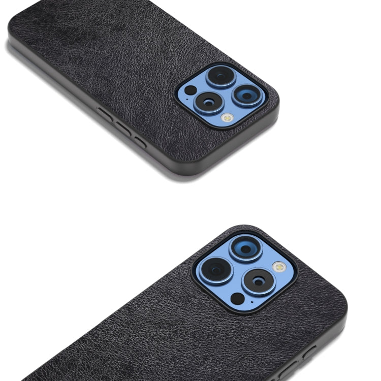 For iPhone 16 Pro Max Dual Color Lichi Texture PU Phone Case