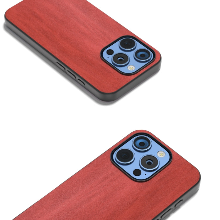 For iPhone 16 Pro Black Frame Two-color Calf Texture PU Phone Case