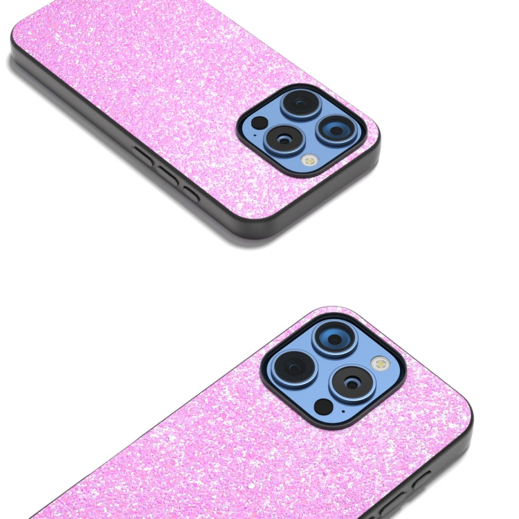 For iPhone 16 Pro Max Black Frame Colorful Glitter Phone Case