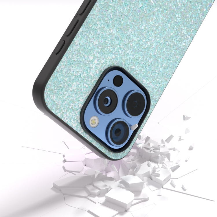 For iPhone 16 Pro Max Black Frame Colorful Glitter Phone Case