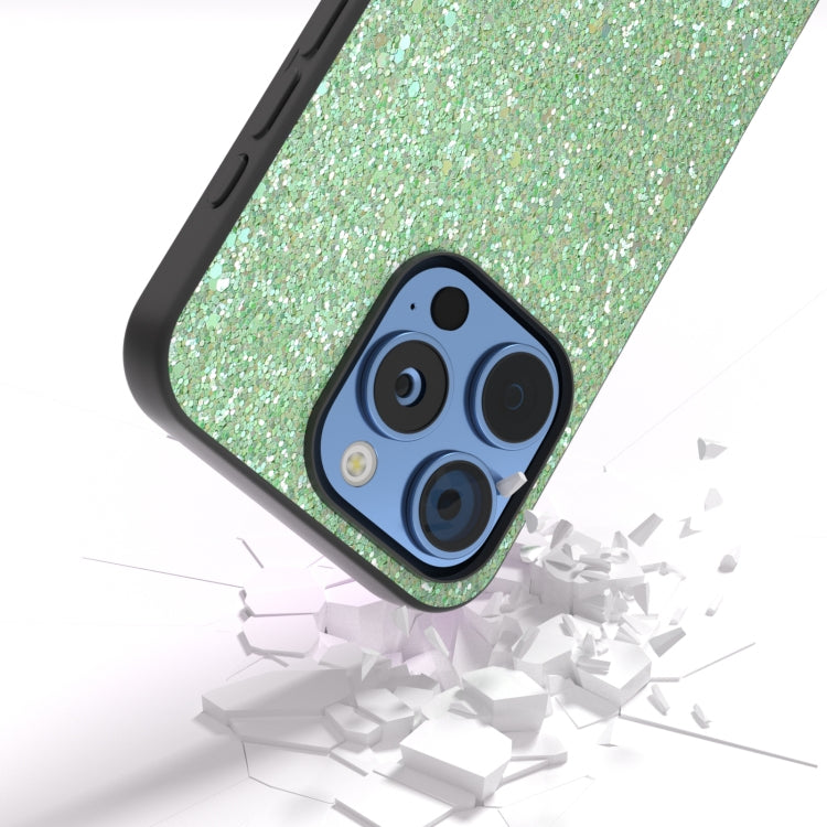 For iPhone 16 Pro Max Black Frame Colorful Glitter Phone Case