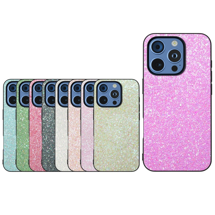 For iPhone 16 Pro Max Black Frame Colorful Glitter Phone Case