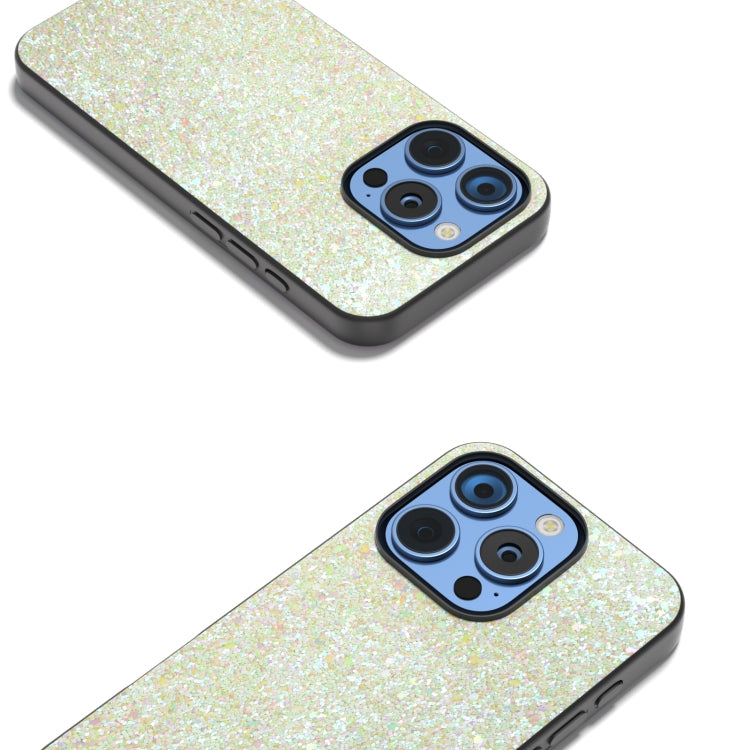 For iPhone 16 Pro Max Black Frame Colorful Glitter Phone Case