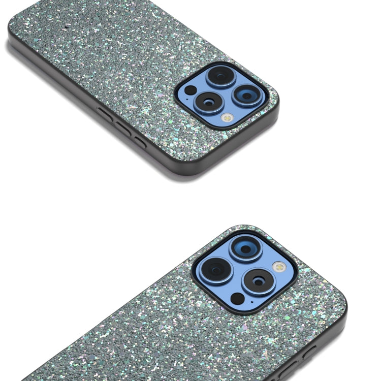 For iPhone 16 Pro Max Black Frame Colorful Glitter Phone Case