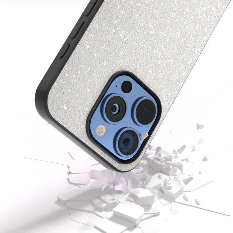 For iPhone 16 Pro Max Black Frame Colorful Glitter Phone Case