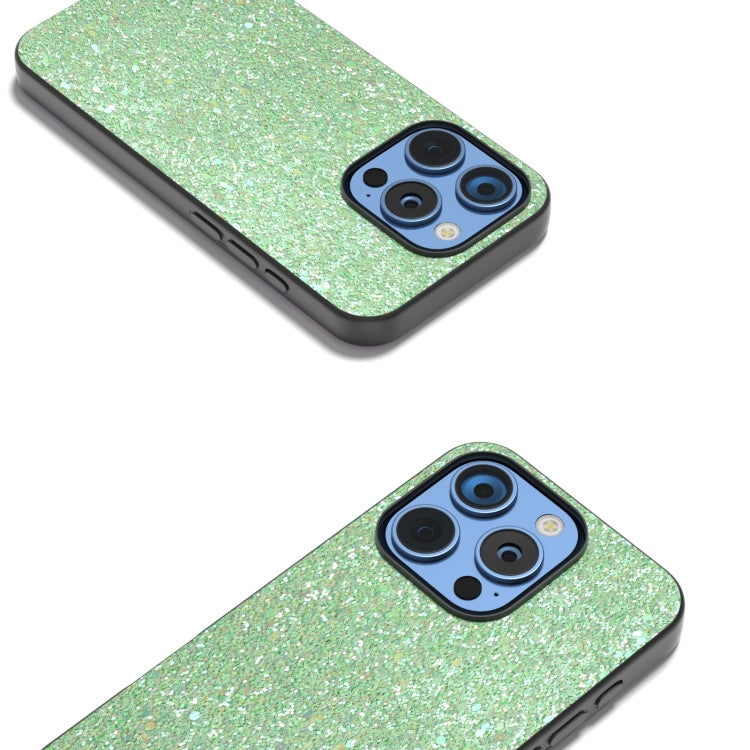For iPhone 16 Pro Black Frame Colorful Glitter Phone Case
