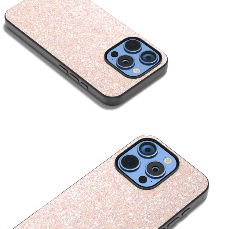 For iPhone 16 Pro Black Frame Colorful Glitter Phone Case