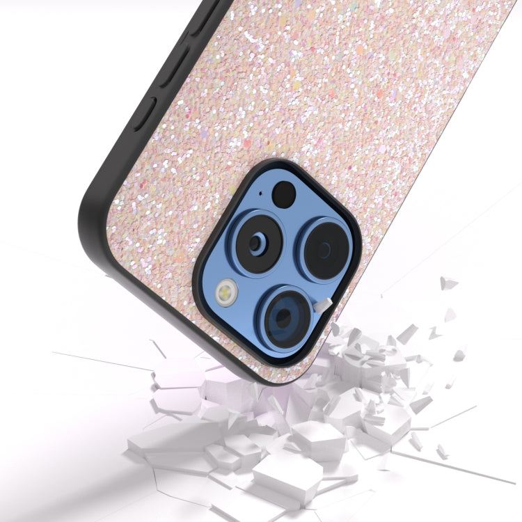 For iPhone 16 Pro Black Frame Colorful Glitter Phone Case
