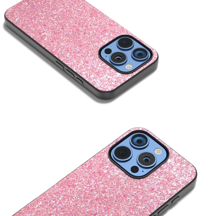 For iPhone 16 Pro Black Frame Colorful Glitter Phone Case
