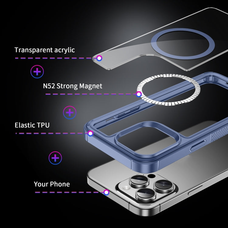 For iPhone 15 Pro Max Forerunner Shockproof Acrylic Hybrid TPU Magsafe Phone Case