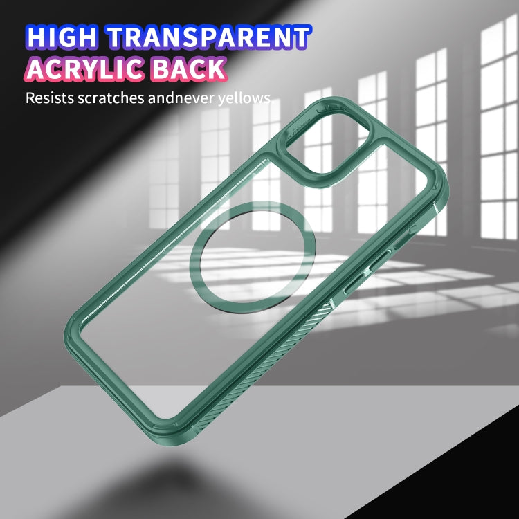 For iPhone 15 Plus Forerunner Shockproof Acrylic Hybrid TPU Magsafe Phone Case