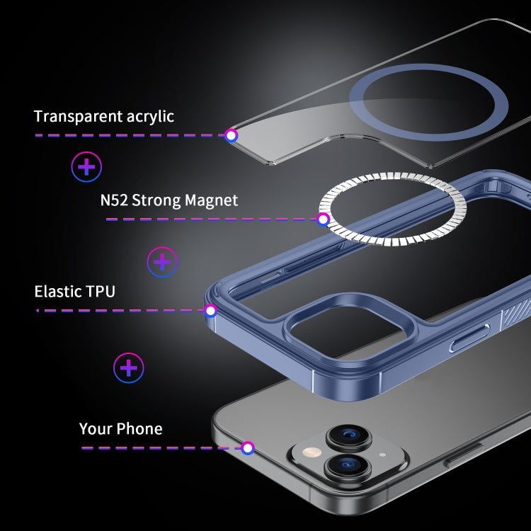 For iPhone 15 Forerunner Shockproof Acrylic Hybrid TPU Magsafe Phone Case