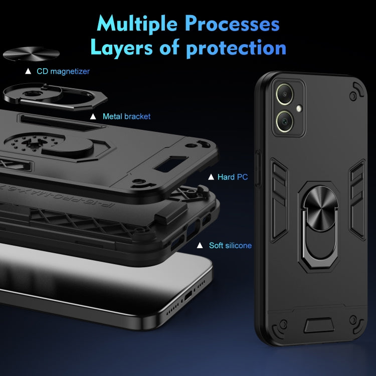 For Samsung Galaxy A06 Shockproof Metal Ring Holder Phone Case
