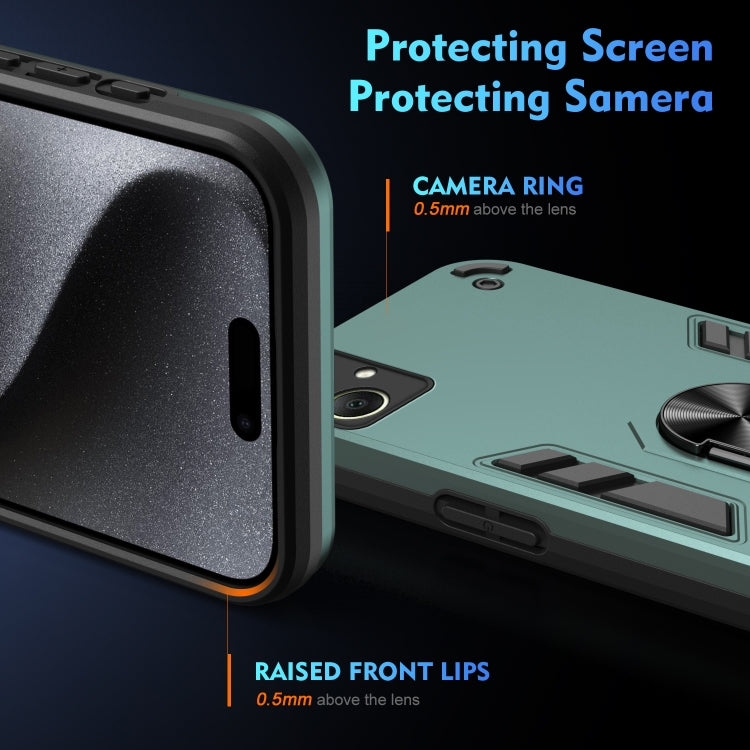 For Samsung Galaxy A06 Shockproof Metal Ring Holder Phone Case