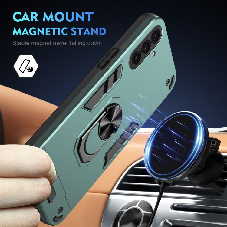 For Samsung Galaxy A36 Shockproof Metal Ring Holder Phone Case