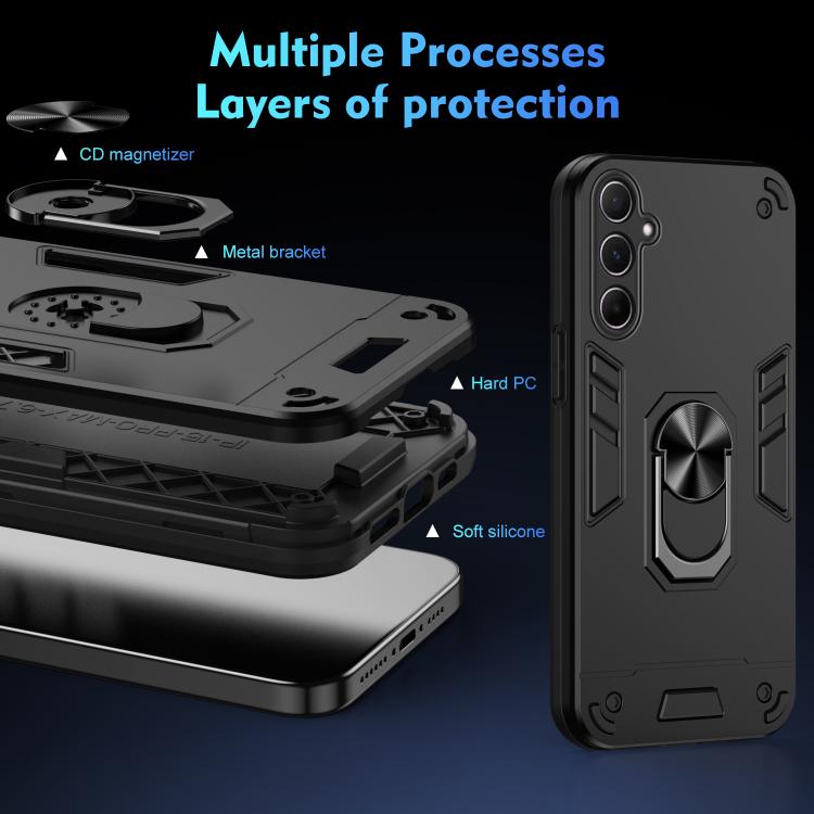 For Samsung Galaxy A56 5G Shockproof Metal Ring Holder Phone Case