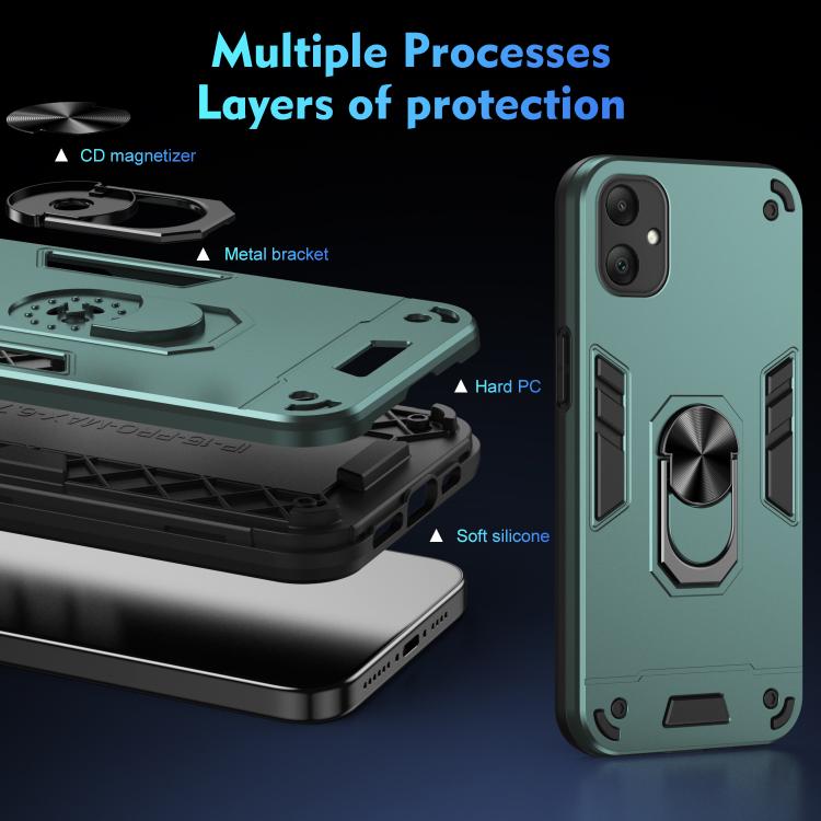 For Samsung Galaxy A06 5G Shockproof Metal Ring Holder Phone Case