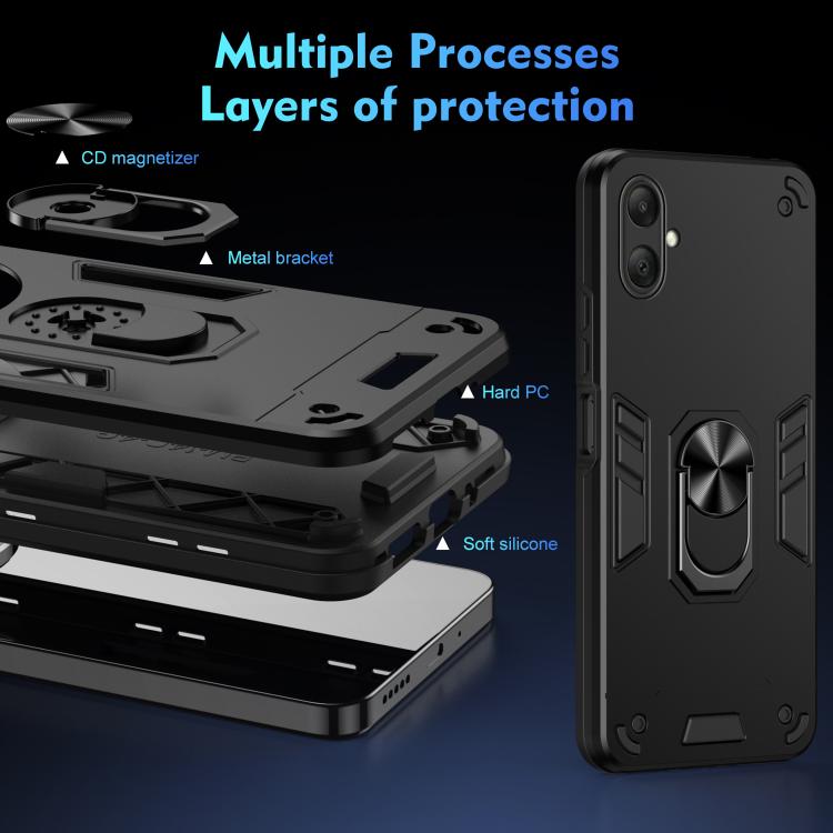 For Samsung Galaxy A07 4G Shockproof Metal Ring Holder Phone Case