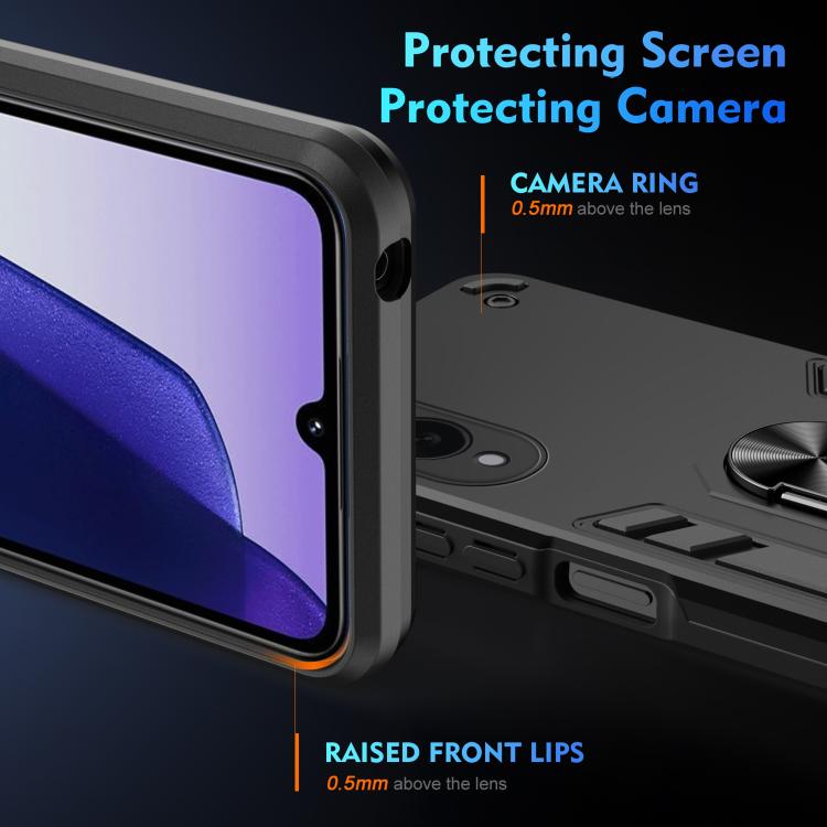 For Samsung Galaxy S25 Edge 5G Shockproof Metal Ring Holder Phone Case