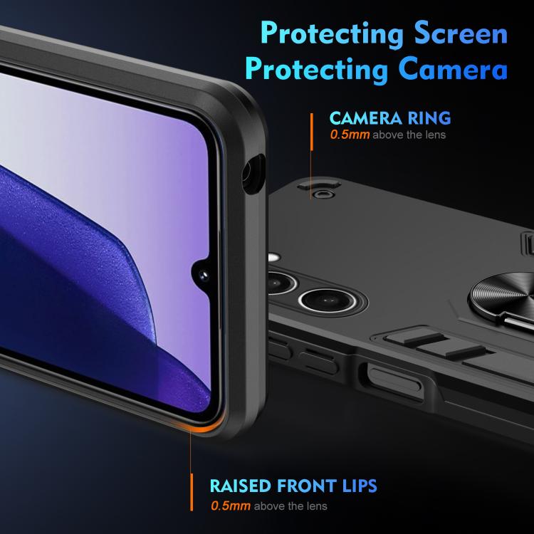 For Samsung Galaxy S25 FE 5G Shockproof Metal Ring Holder Phone Case