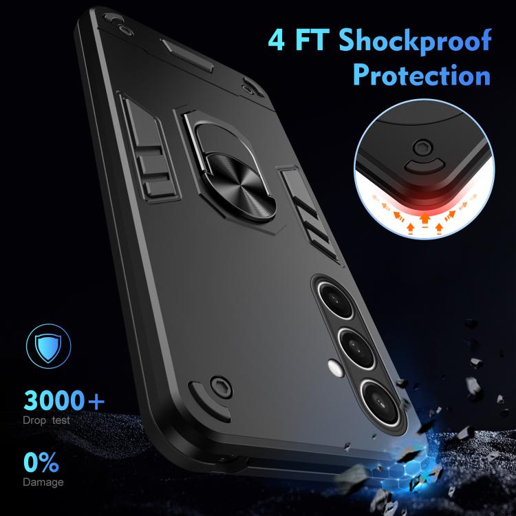 For Samsung Galaxy S25 FE 5G Shockproof Metal Ring Holder Phone Case