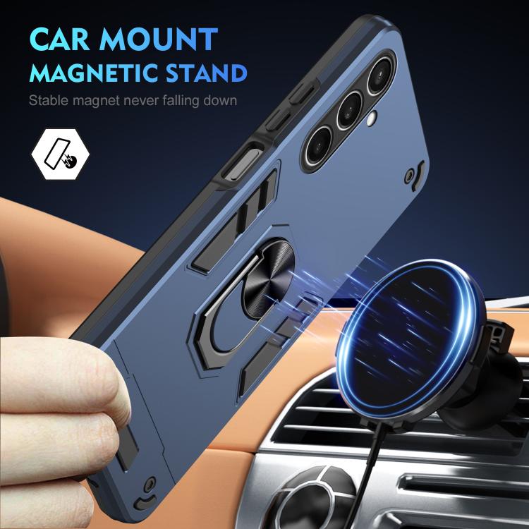 For Samsung Galaxy S25 FE 5G Shockproof Metal Ring Holder Phone Case