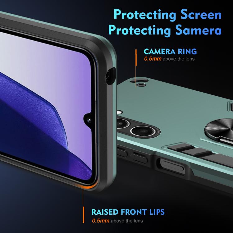 For Samsung Galaxy S25 FE 5G Shockproof Metal Ring Holder Phone Case