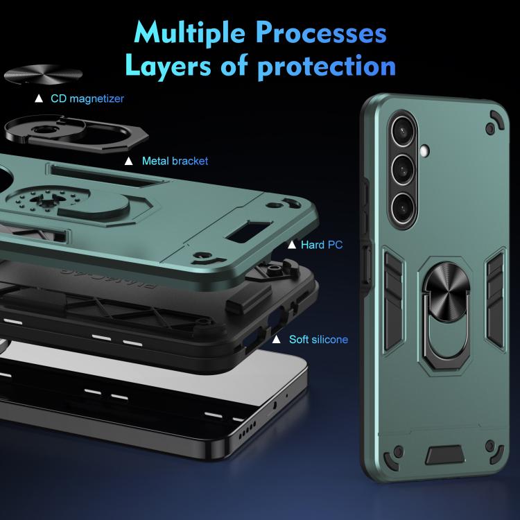 For Samsung Galaxy S25 FE 5G Shockproof Metal Ring Holder Phone Case
