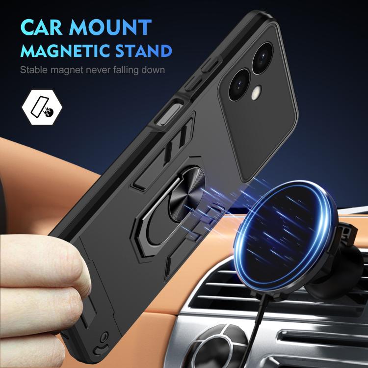 For Samsung Galaxy S26+ 5G Shockproof Metal Ring Holder Phone Case