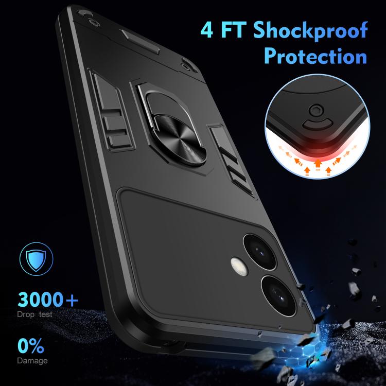 For Samsung Galaxy S26+ 5G Shockproof Metal Ring Holder Phone Case