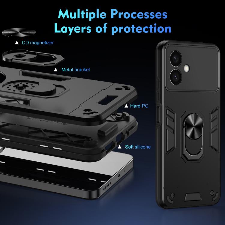 For Samsung Galaxy S26+ 5G Shockproof Metal Ring Holder Phone Case
