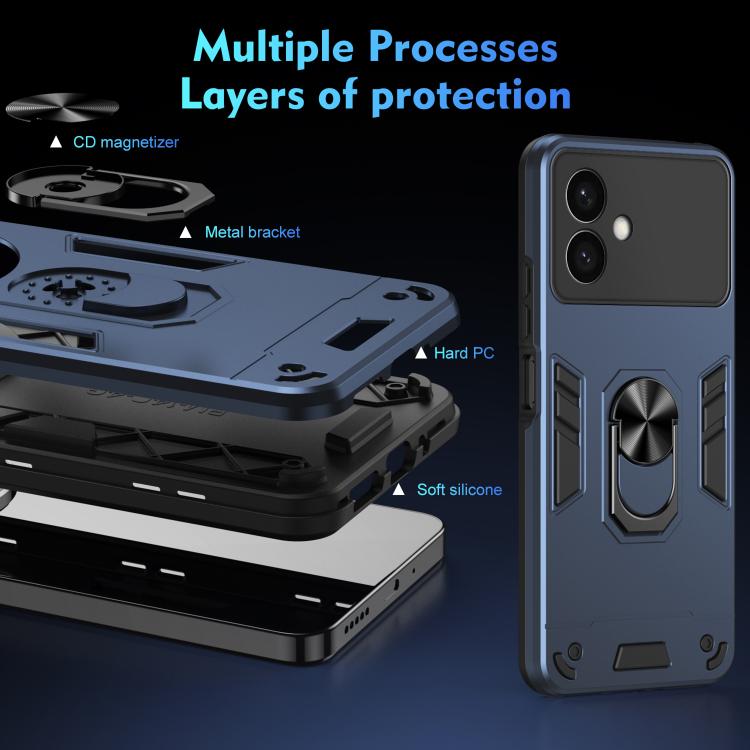 For Samsung Galaxy S26+ 5G Shockproof Metal Ring Holder Phone Case