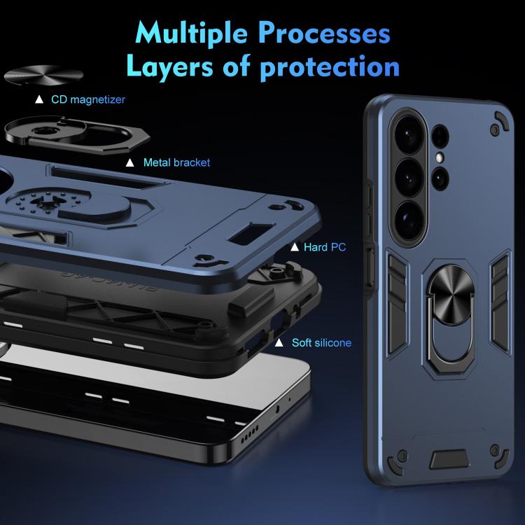 For Samsung Galaxy S26 Ultra 5G Shockproof Metal Ring Holder Phone Case