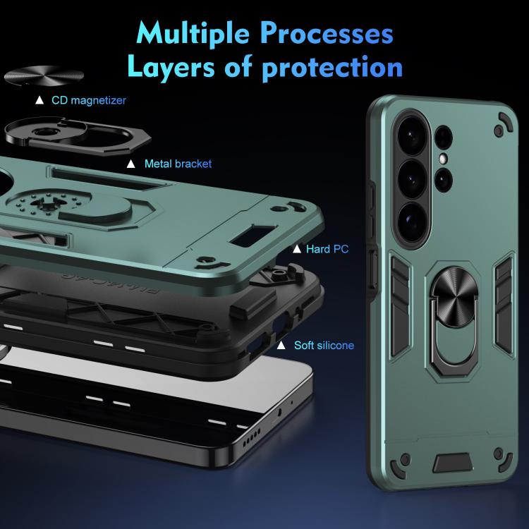 For Samsung Galaxy S26 Ultra 5G Shockproof Metal Ring Holder Phone Case