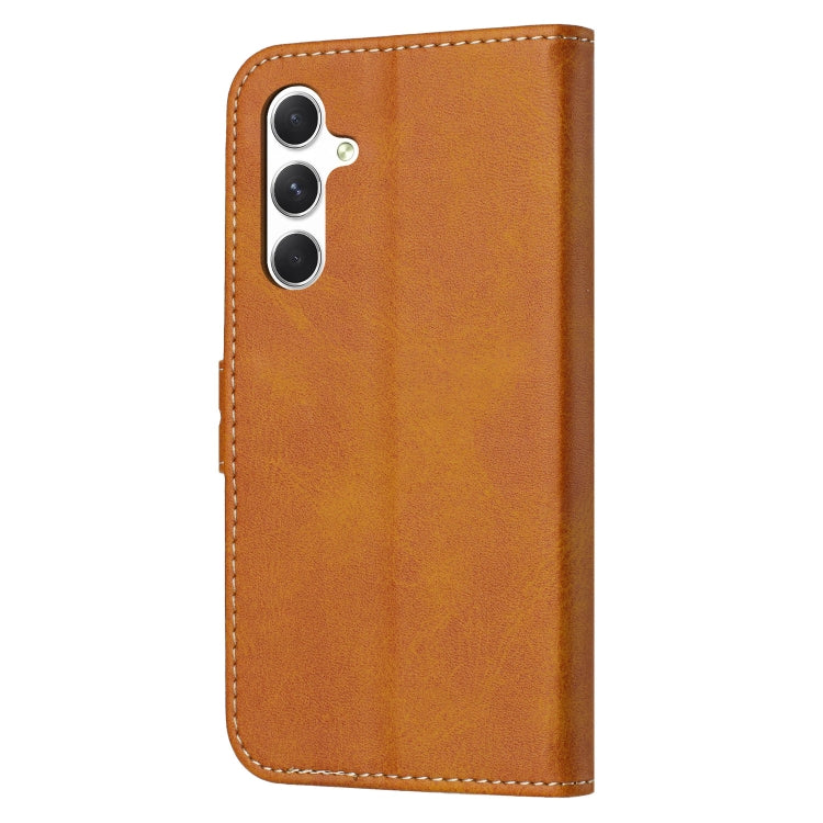 For Samsung Galaxy S24 FE 5G Embossed Happy Cat Pattern Flip Leather Phone Case